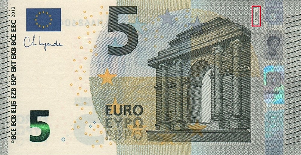 Billet de 5 € 2013 Portugal