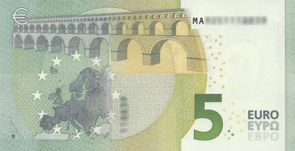Détail du billet de 5 € 2013 Portugal