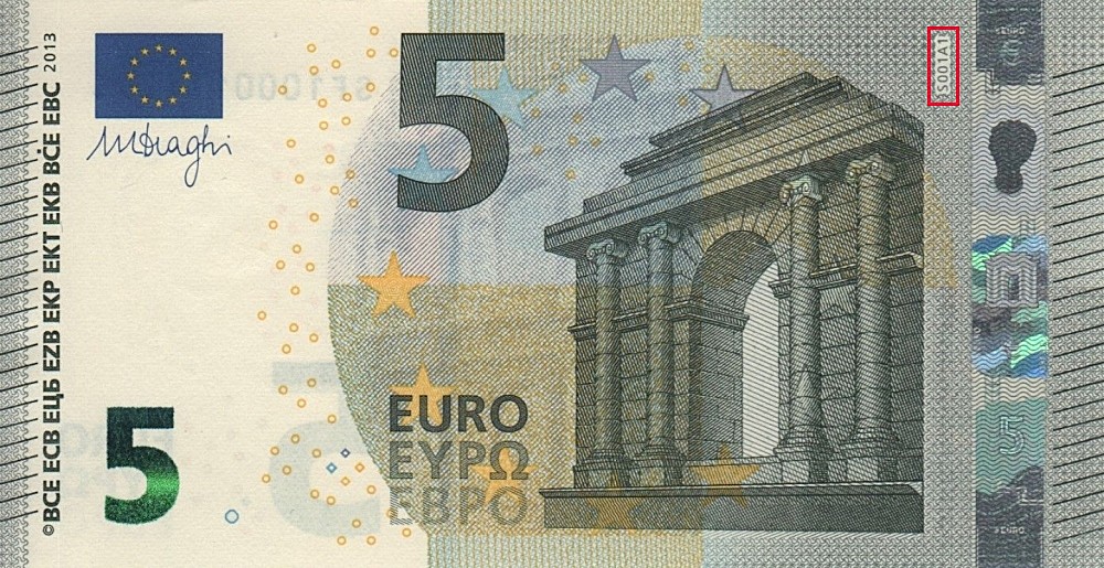 Billet de 5 € 2013 Italie