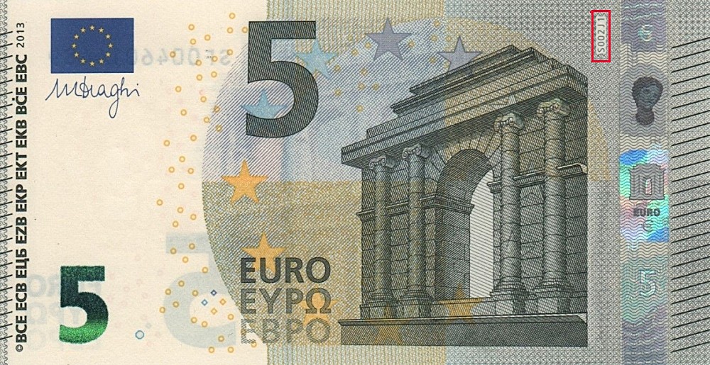 Billet de 5 € 2013 Italie