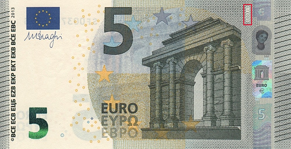 Billet de 5 € 2013 Italie
