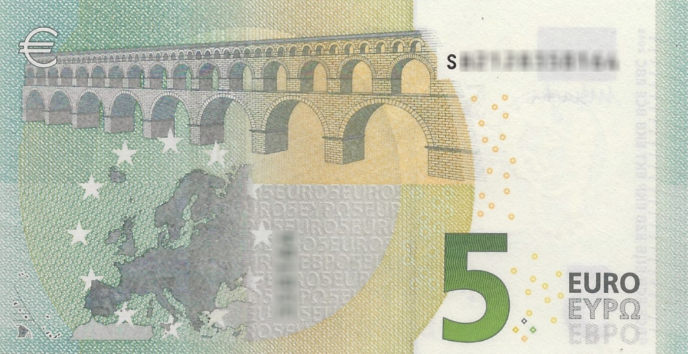 Détail du billet de 5 € 2013 Italie