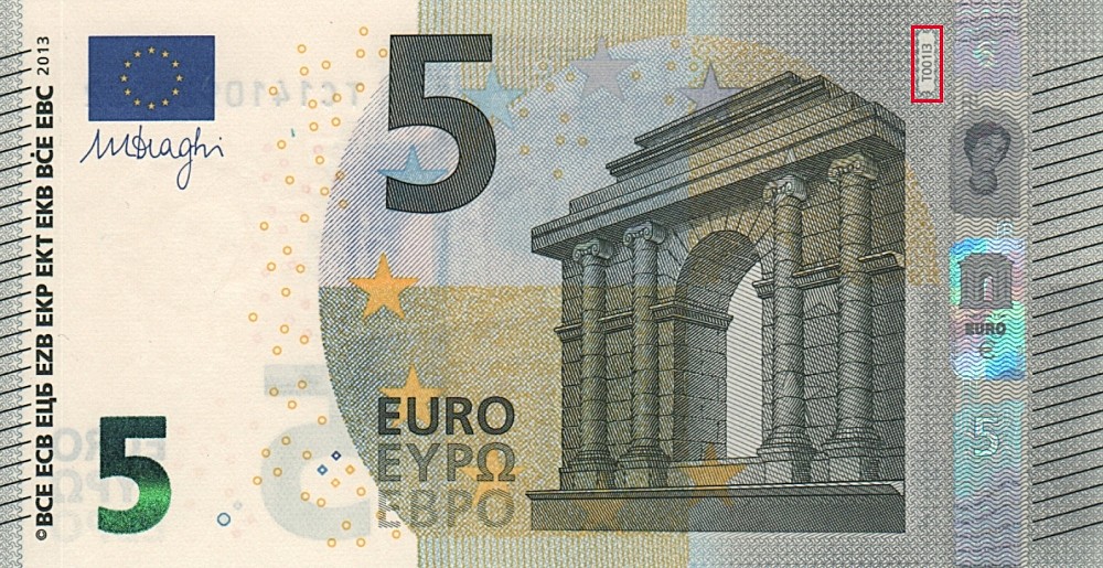 Billet de 5 € 2013 Irlande
