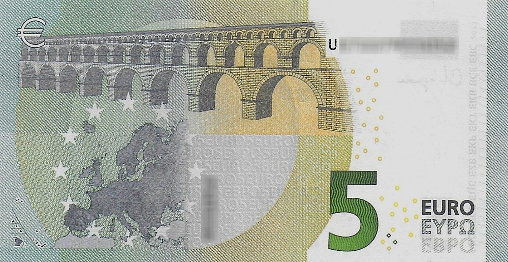 Détail du billet de 5 € 2013 France
