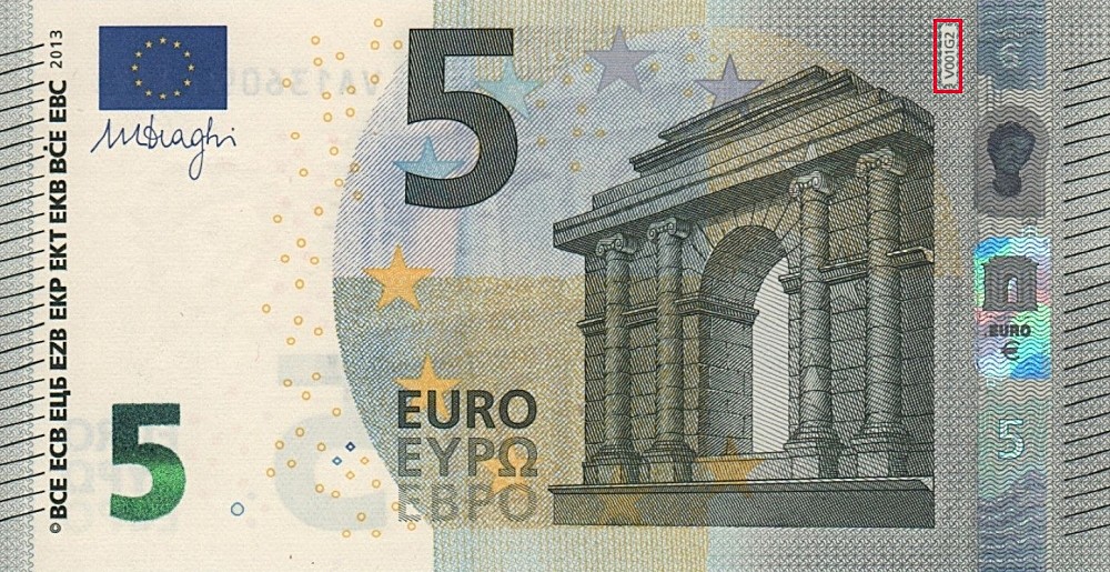 Billet de 5 € 2013 Espagne