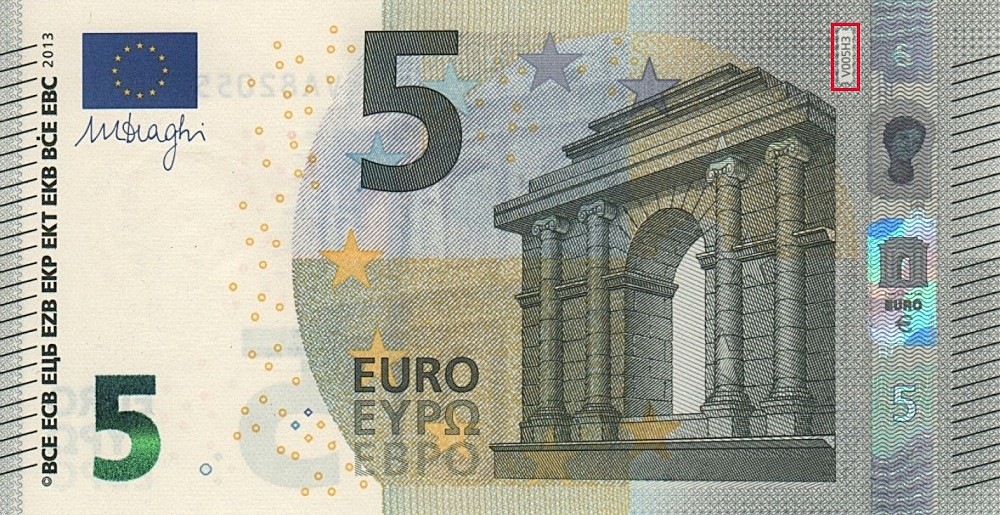 Billet de 5 € 2013 Espagne