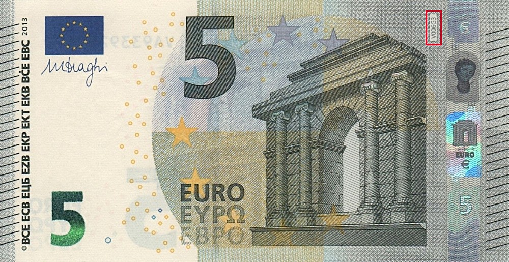 Billet de 5 € 2013 Espagne