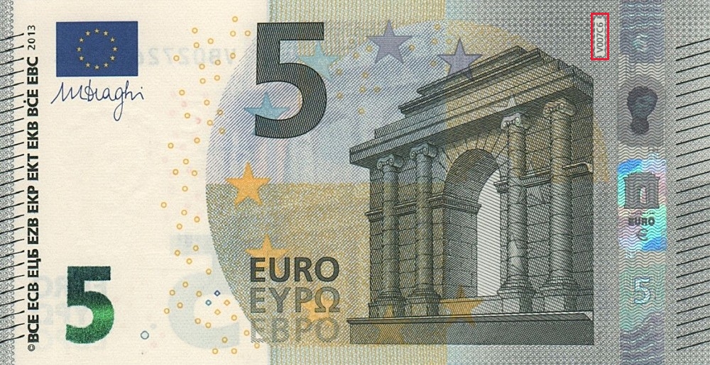 Billet de 5 € 2013 Espagne