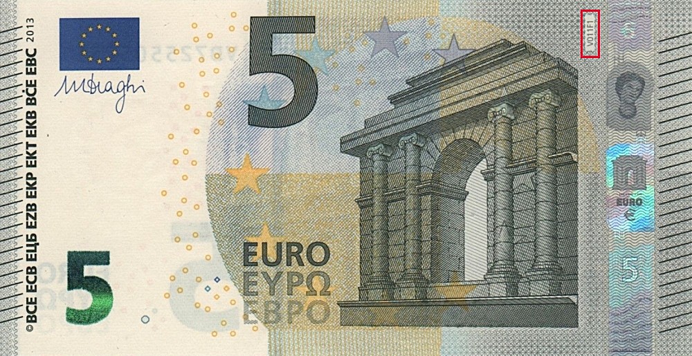Billet de 5 € 2013 Espagne