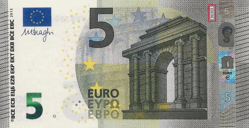 Billet de 5 € 2013 Espagne