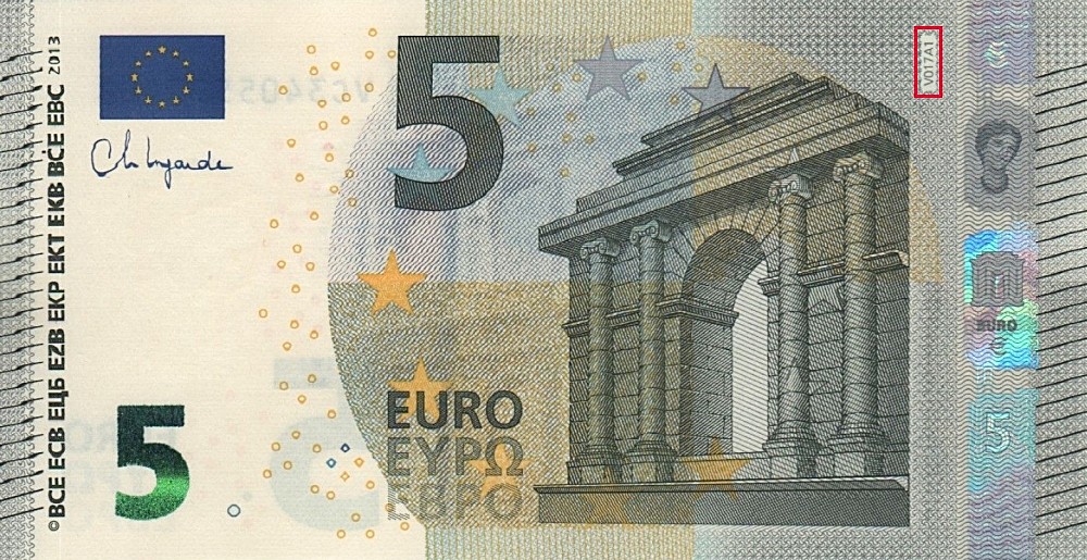 Billet de 5 € 2013 Espagne