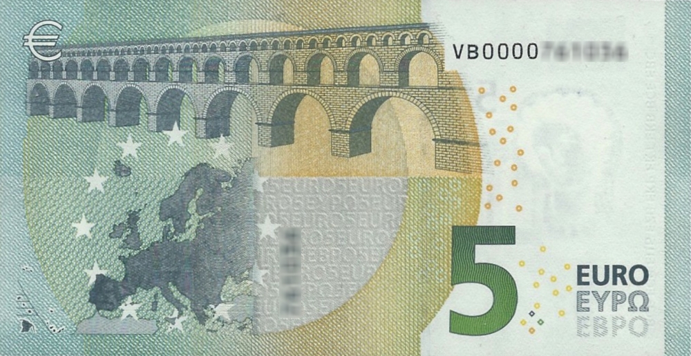 Détail du billet de 5 € 2013 Espagne