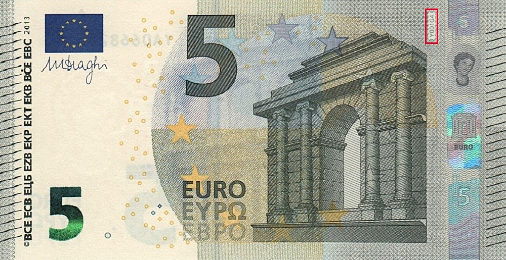 Billet de 5 € 2013 Grèce