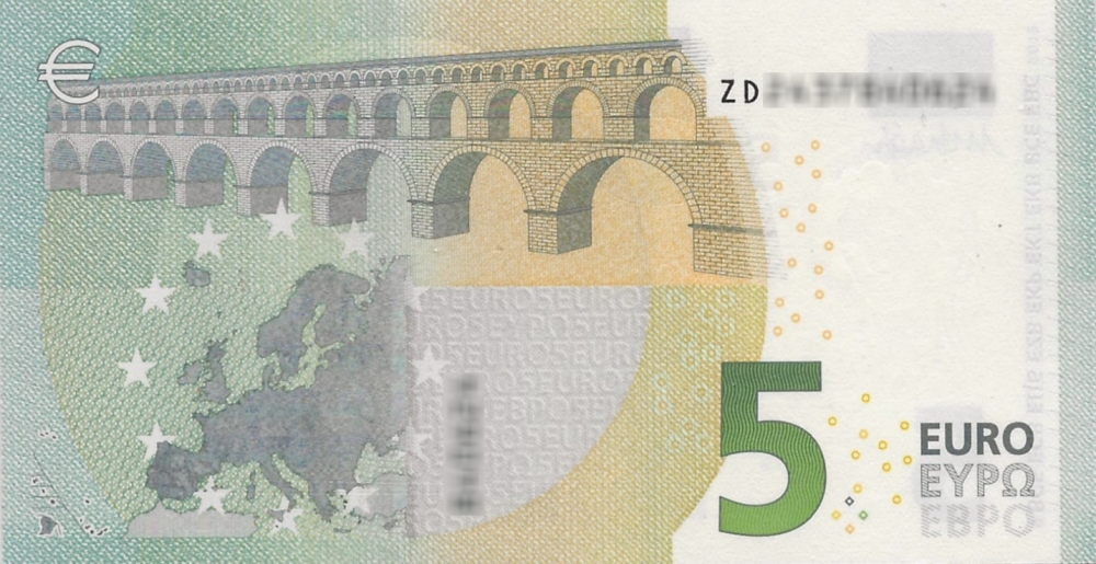 Détail du billet de 5 € 2013 Belgique